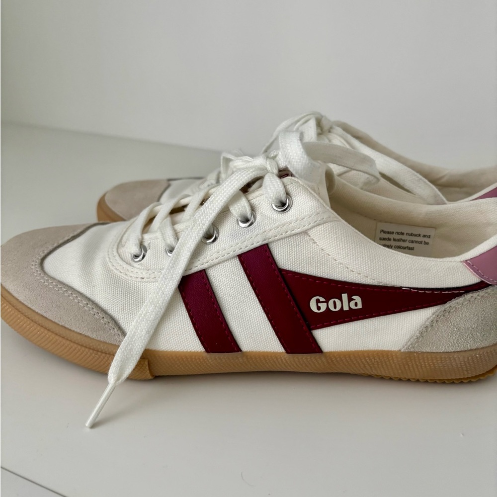 Gola Women's White and Burgundy Athletic Sneakers